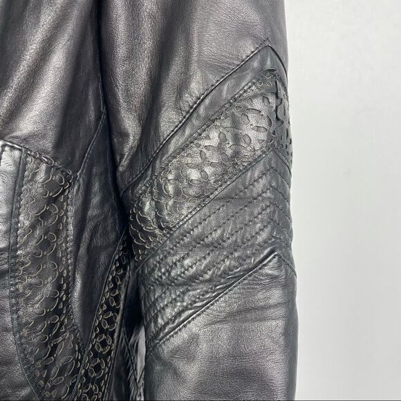 Pasha Veneto Ruffle and fringe genuine leather jacket - Picture 9 of 14